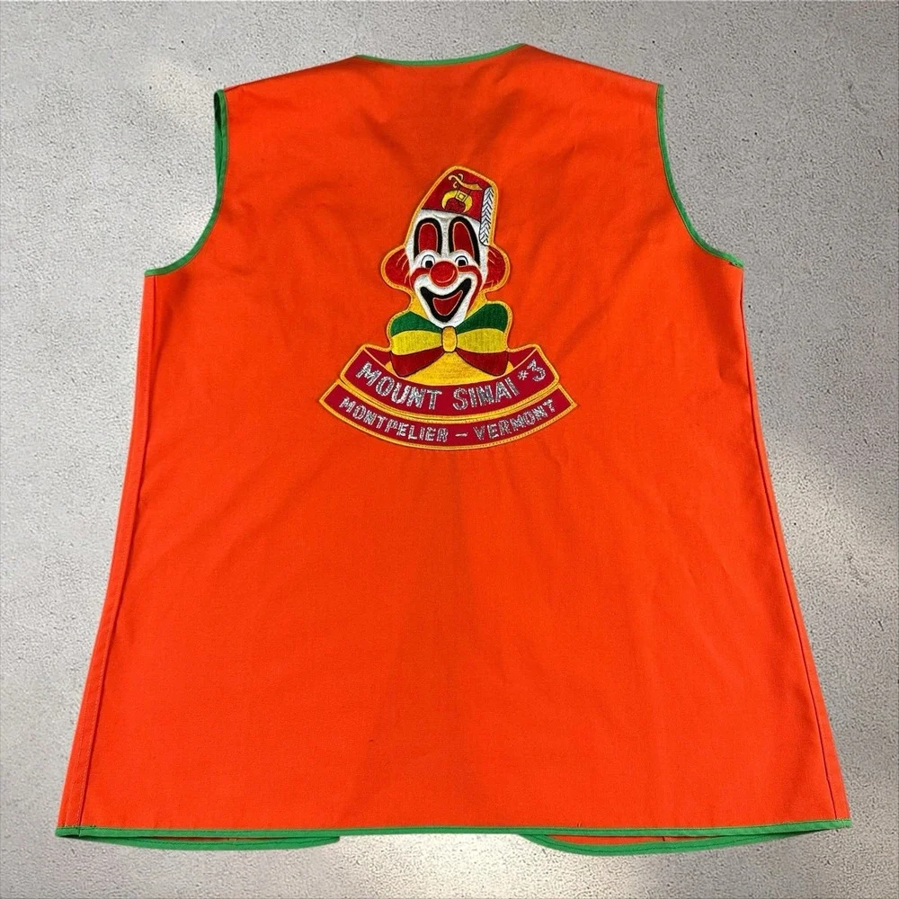 Lot Of 2 Vintage Shriner Clown Vests 70s 80s Montpelier Vermont W/ Pins Mason
